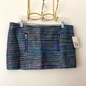 CHASER Multicolor Striped Mini Skirt NWT!
